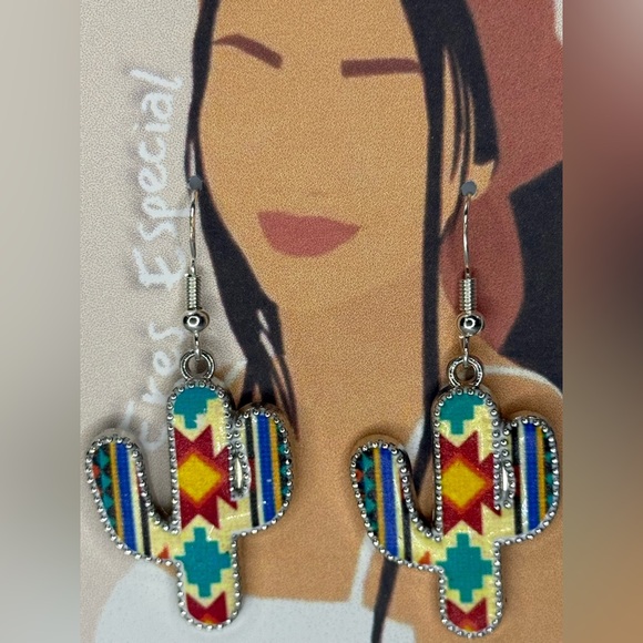 Handmade Jewelry - Colorful cactus earrings s925